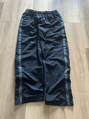 Y2K Nike Navy Track Pants with Side Stripes Size Medium